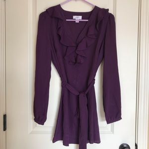 Ann Taylor Loft | Purple Mini Dress With Belt